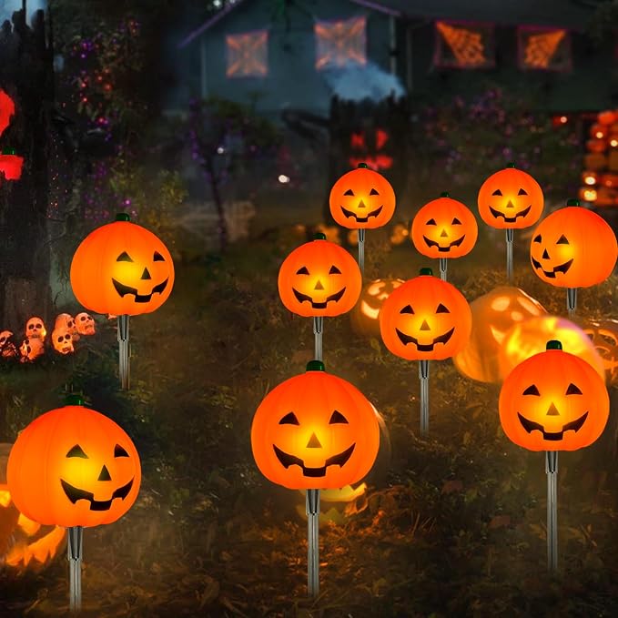 solar Pumpkin Stake