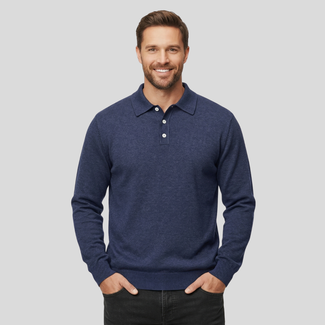 Classic Cashmere Lapel Polo T Shirt