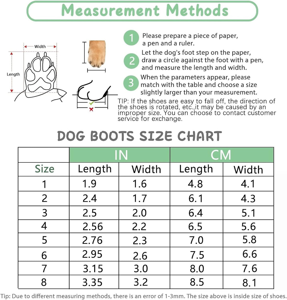 4 Pieces Of Winter Snow Hiking Dog Boots