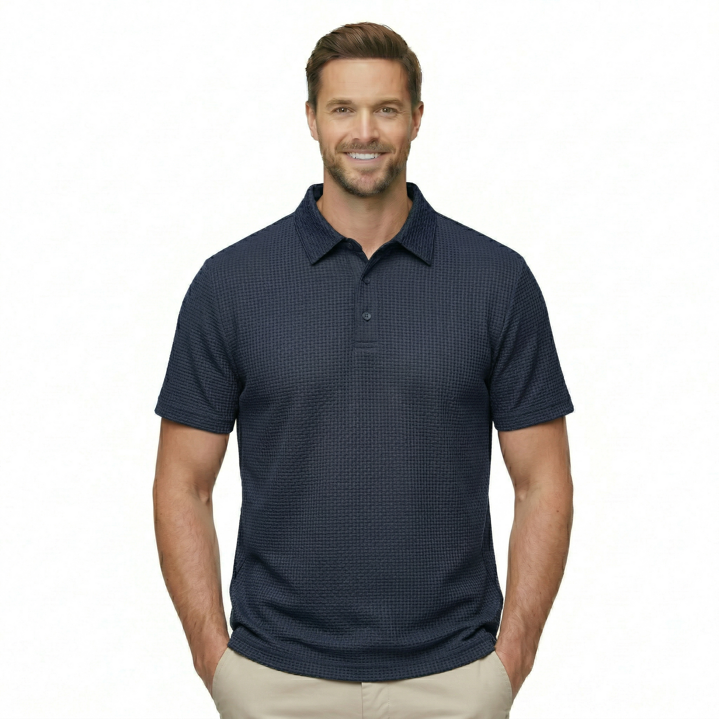 Ice Silk Textured Polo T Shirt