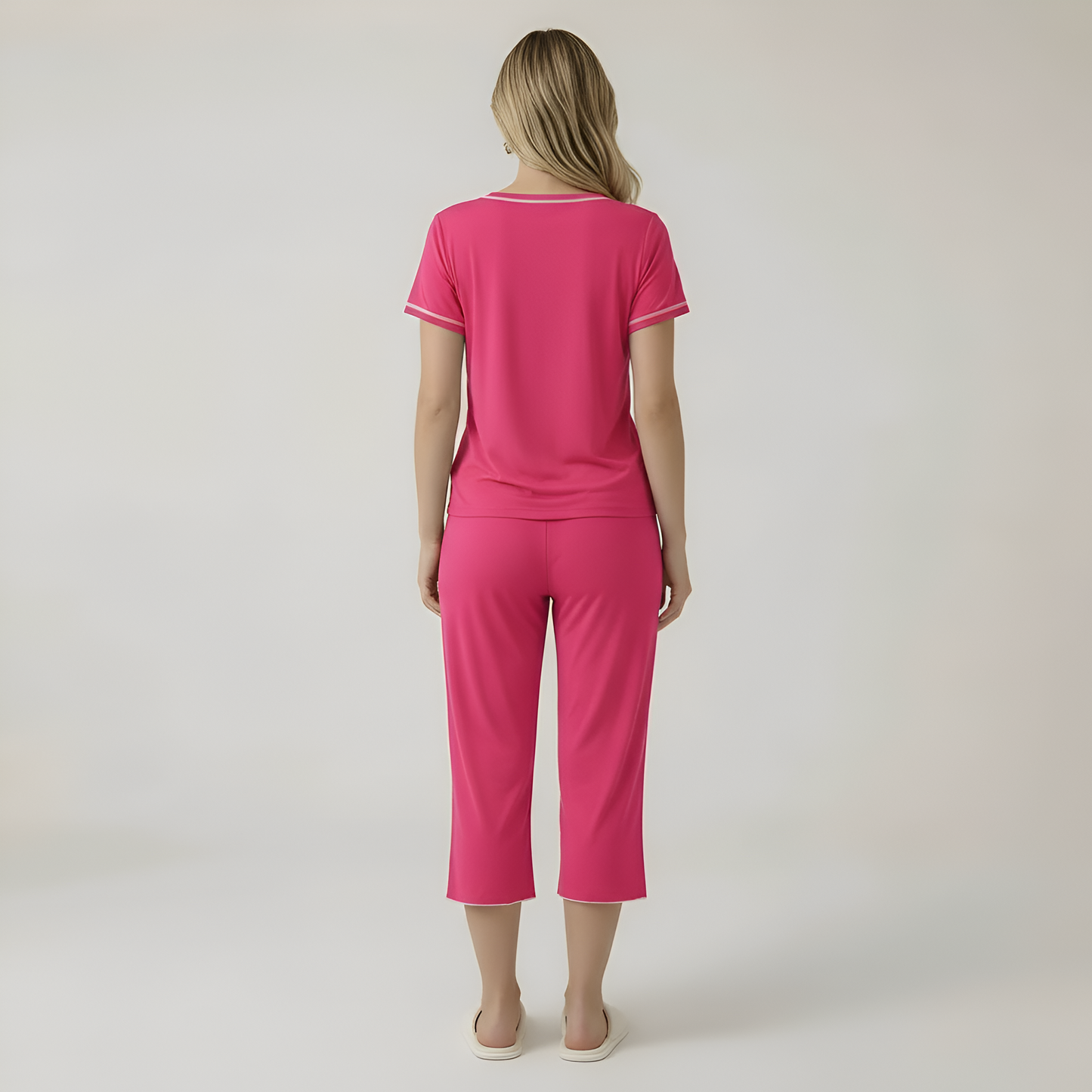 Short Sleeve Top With Capri Pajamas
