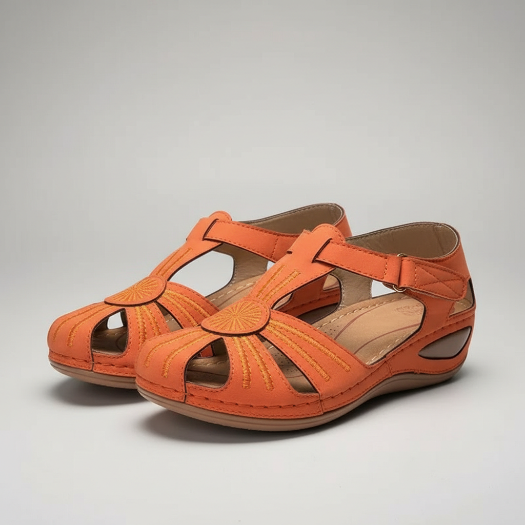 Everyday Adjustable Strap Low Wedge Sandals