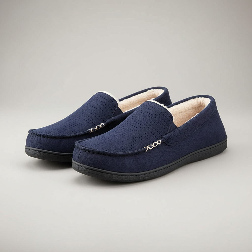 Suede Memory Foam Moccasin Slippers For Men