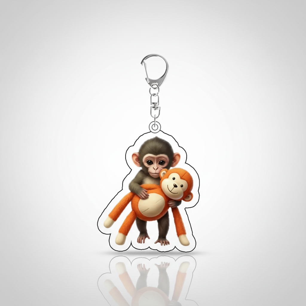 Zoo Punch Monkey Acrylic Keychain And Backpack Accessories