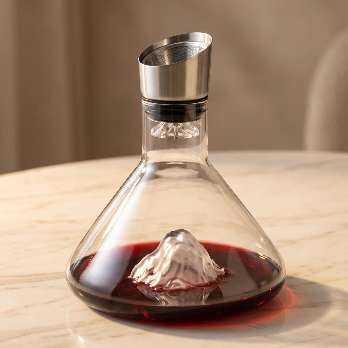 Iceberg Wine Decanter on a dark studio background