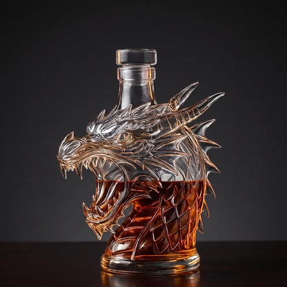 Dragon Shaped Whiskey Decanter on a dark studio background