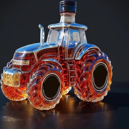 Tractor Whiskey Decanter on a dark studio background