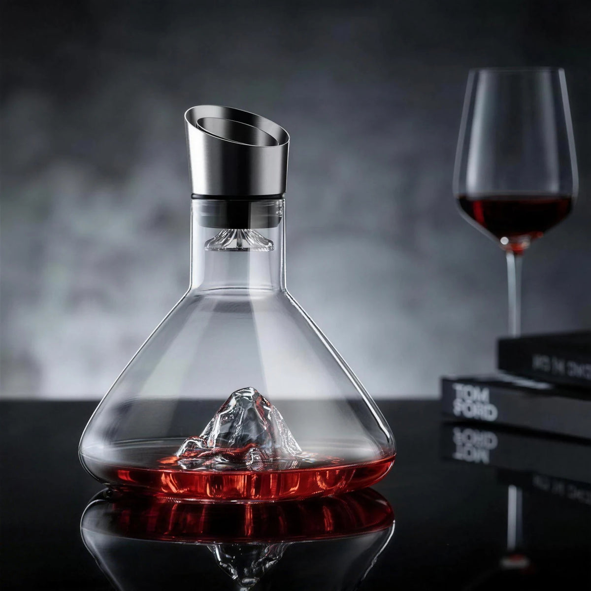 Iceberg Wine Decanter beside an open gift box