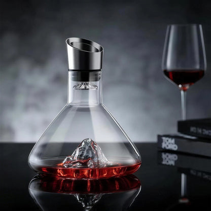 Iceberg Wine Decanter beside an open gift box