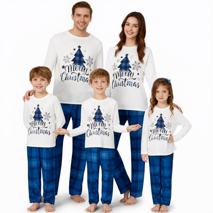 Holiday Matching Cotton Blend Sleepwear Set With Winter Seasonal Prints