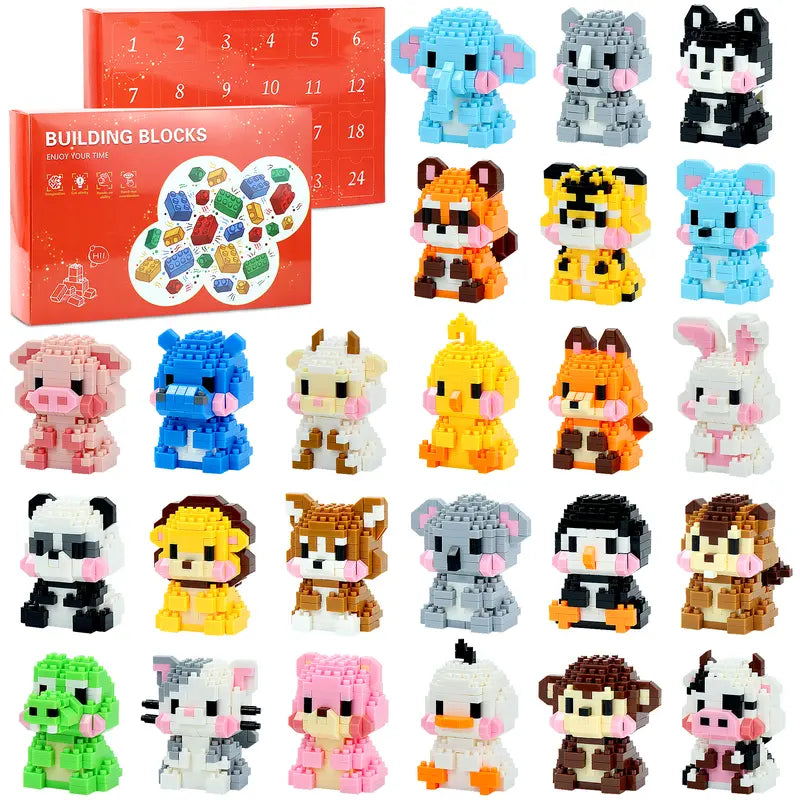 2026 Advent Calendar Kids Building Blocks Set, 24 Pcs Mini Building Blocks, Christmas, 24 Days Advent Calendar for kids, Party Favors & Christmas Stocking Stuffer Building Toys