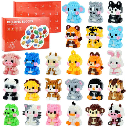 2026 Advent Calendar Kids Building Blocks Set, 24 Pcs Mini Building Blocks, Christmas, 24 Days Advent Calendar for kids, Party Favors & Christmas Stocking Stuffer Building Toys