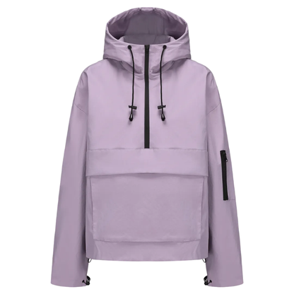 Hooded Half Zip Leopard Print Pullover Hoodie