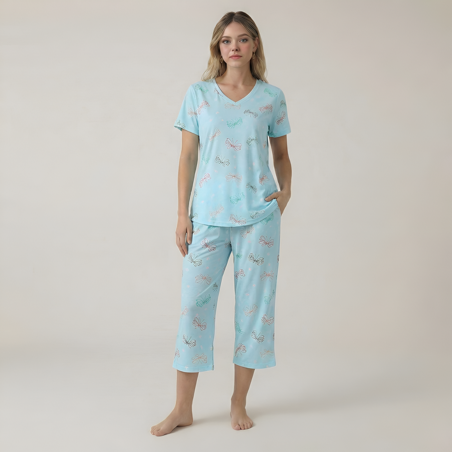 Two Piece Nightwear Pajama Set For Women