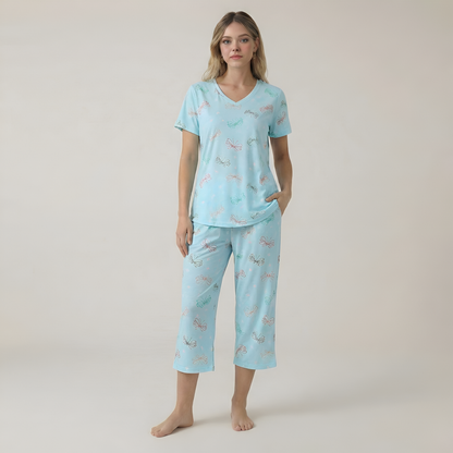 Two Piece Nightwear Pajama Set For Women
