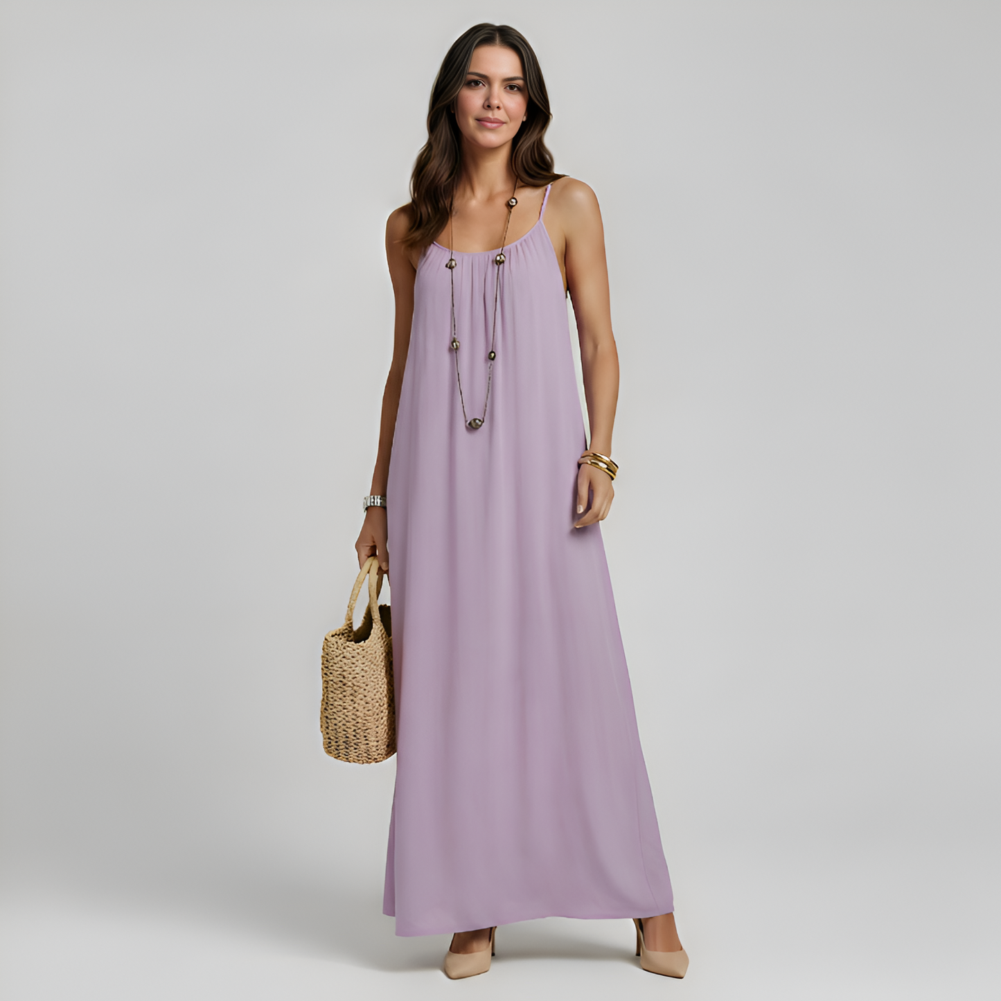 Adjustable Strap Cami Maxi Dress For Women