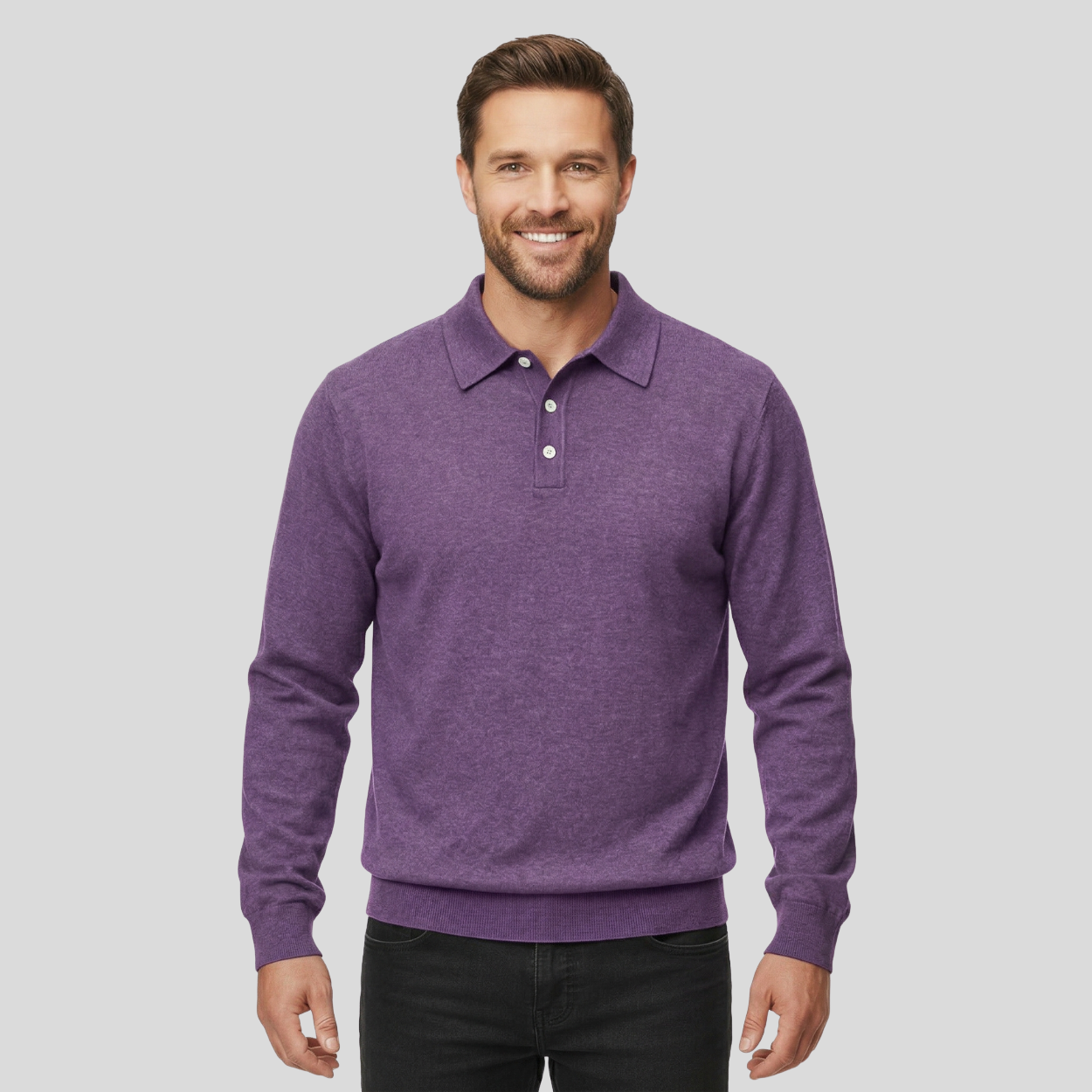 Classic Cashmere Lapel Polo T Shirt