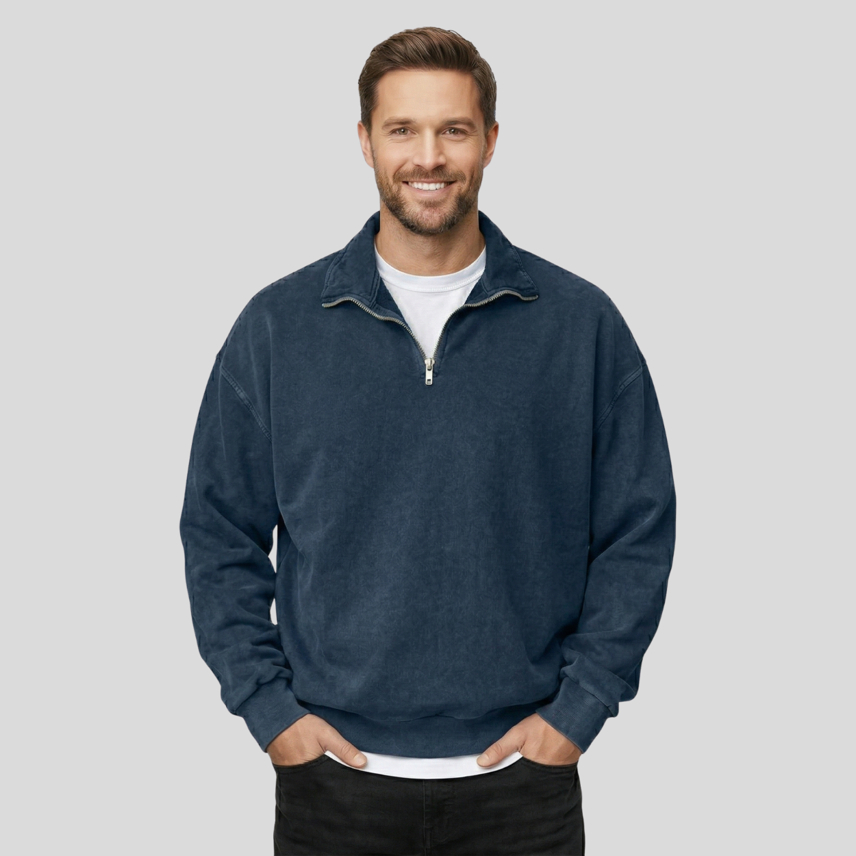 Classic Half Zip Collar Sweatshirt