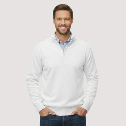 Classic Quarter Zip Knit Pullover Sweater