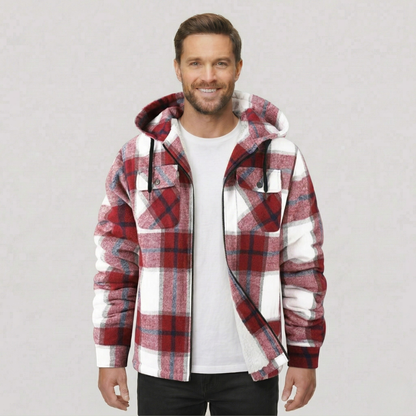 Everyday Plaid Flannel Sherpa Lined Hoodie Jacket