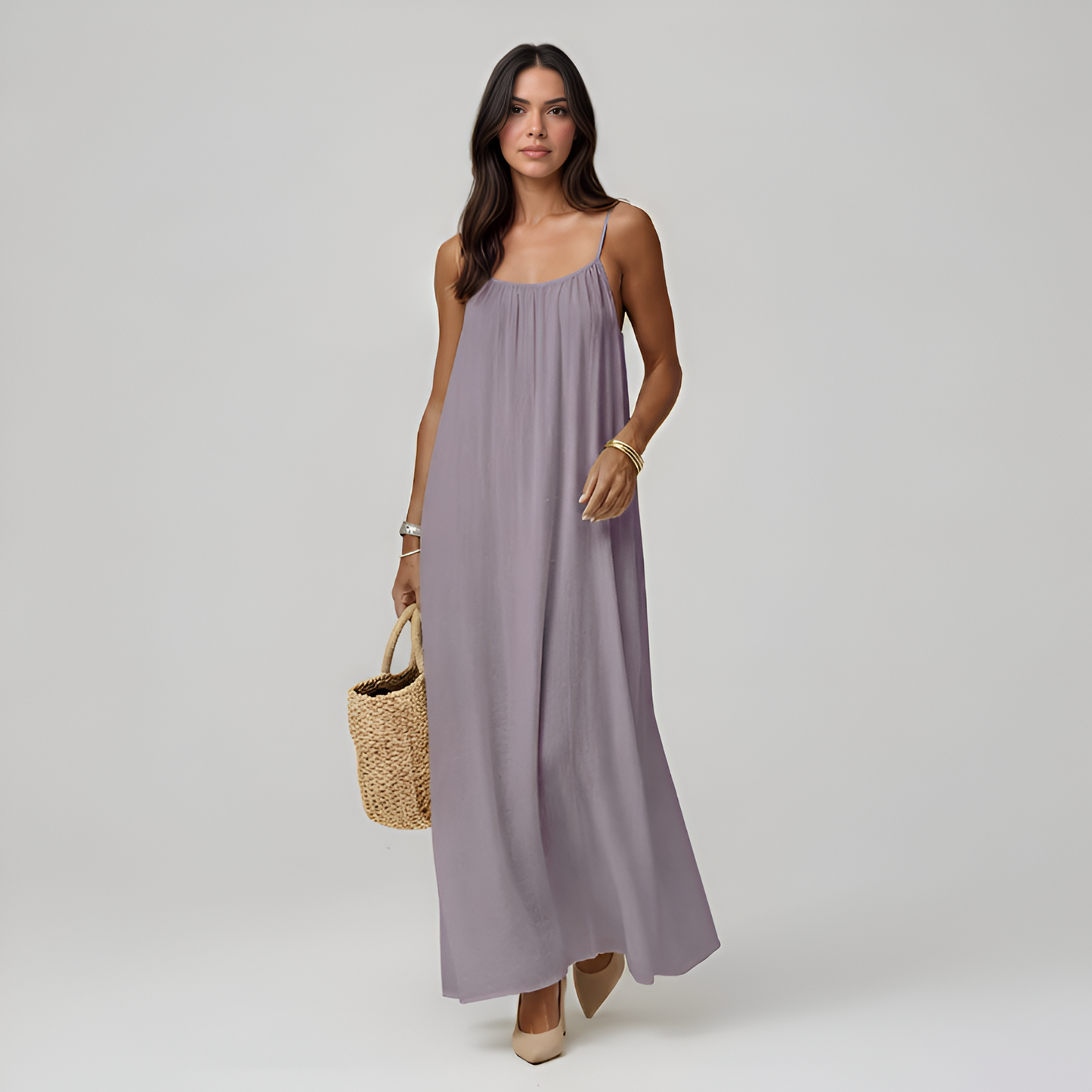 Adjustable Strap Cami Maxi Dress For Women