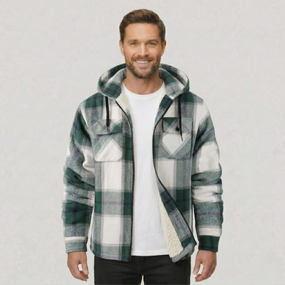 Everyday Plaid Flannel Sherpa Lined Hoodie Jacket