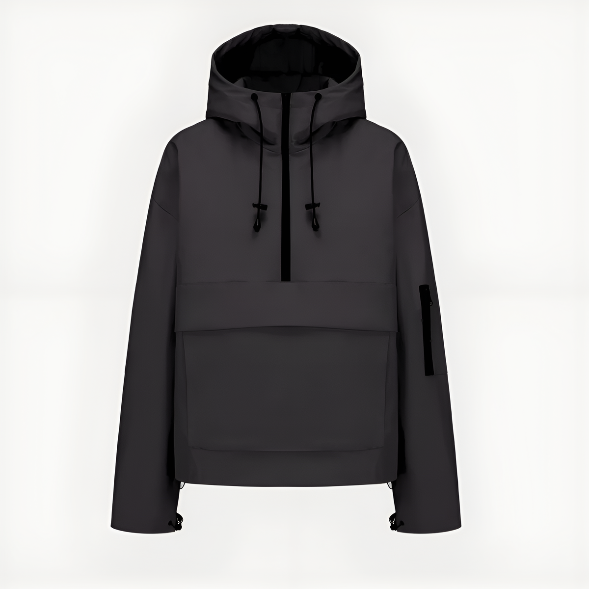 Hooded Half Zip Leopard Print Pullover Hoodie