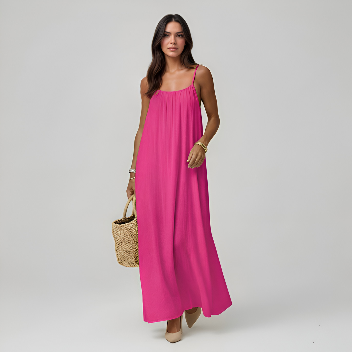 Adjustable Strap Cami Maxi Dress For Women