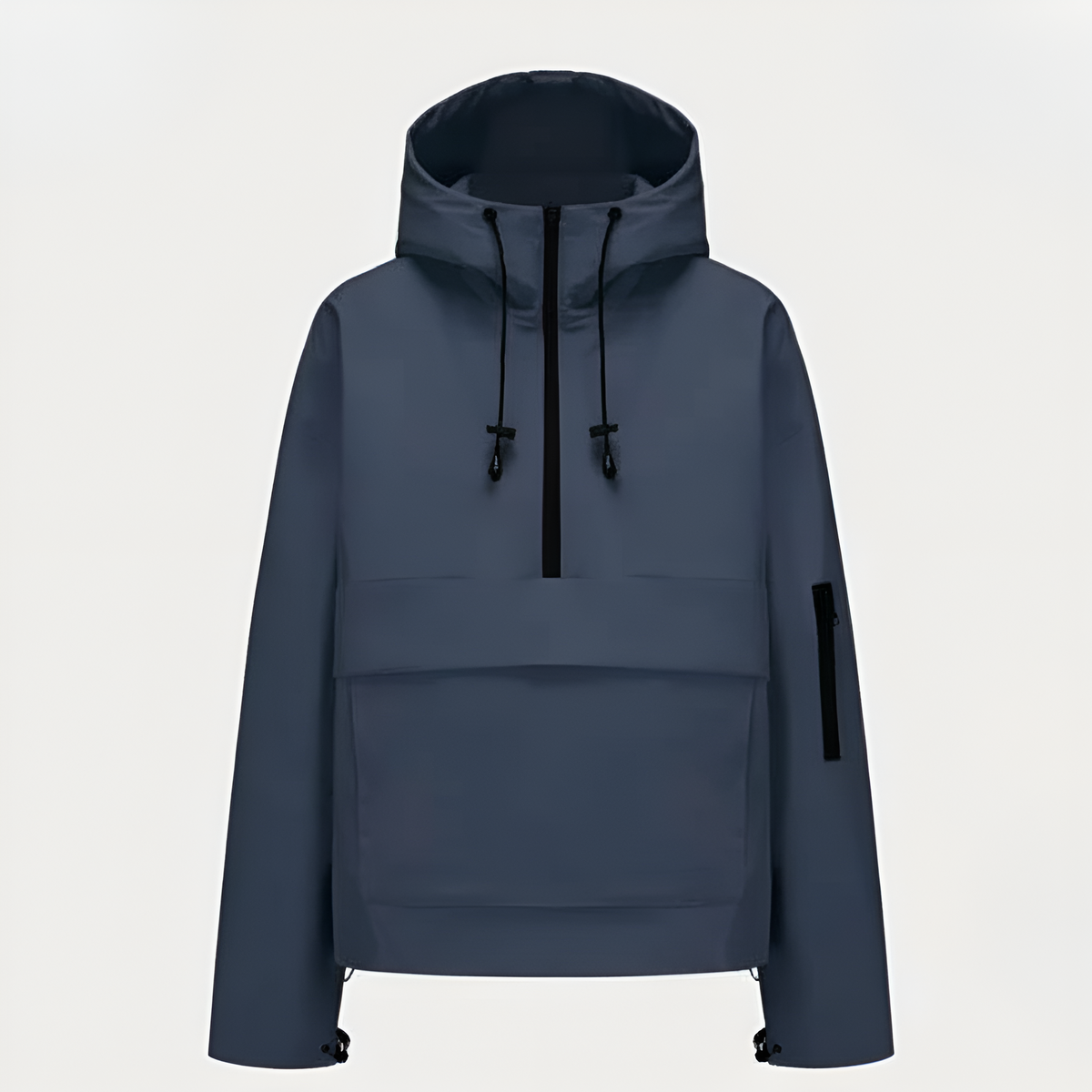 Hooded Half Zip Leopard Print Pullover Hoodie