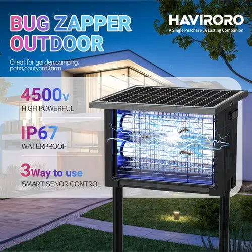 Outdoor Insect Solar Energy 4500V Electric Shock Mechanism Portable Wireless Device