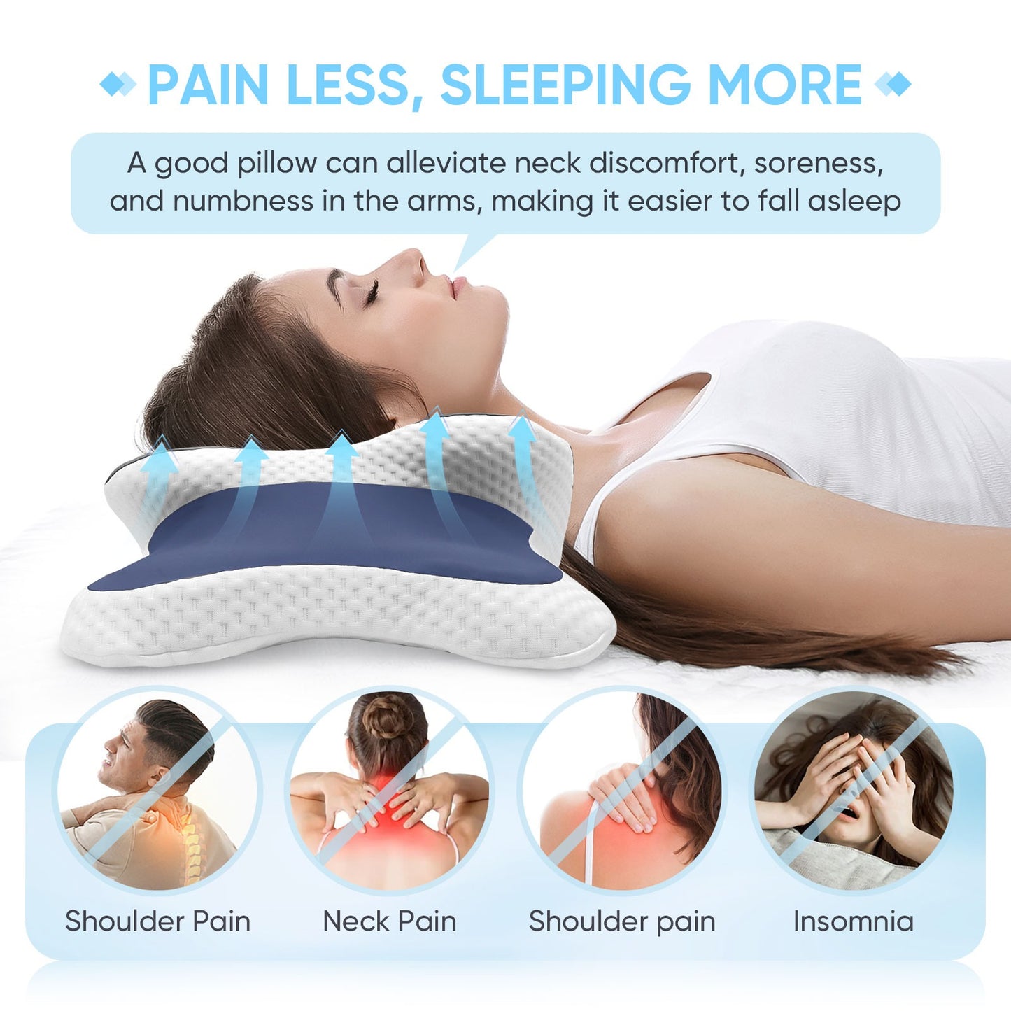 Memory Foam Cervical Pillow Neck Pain Relief
