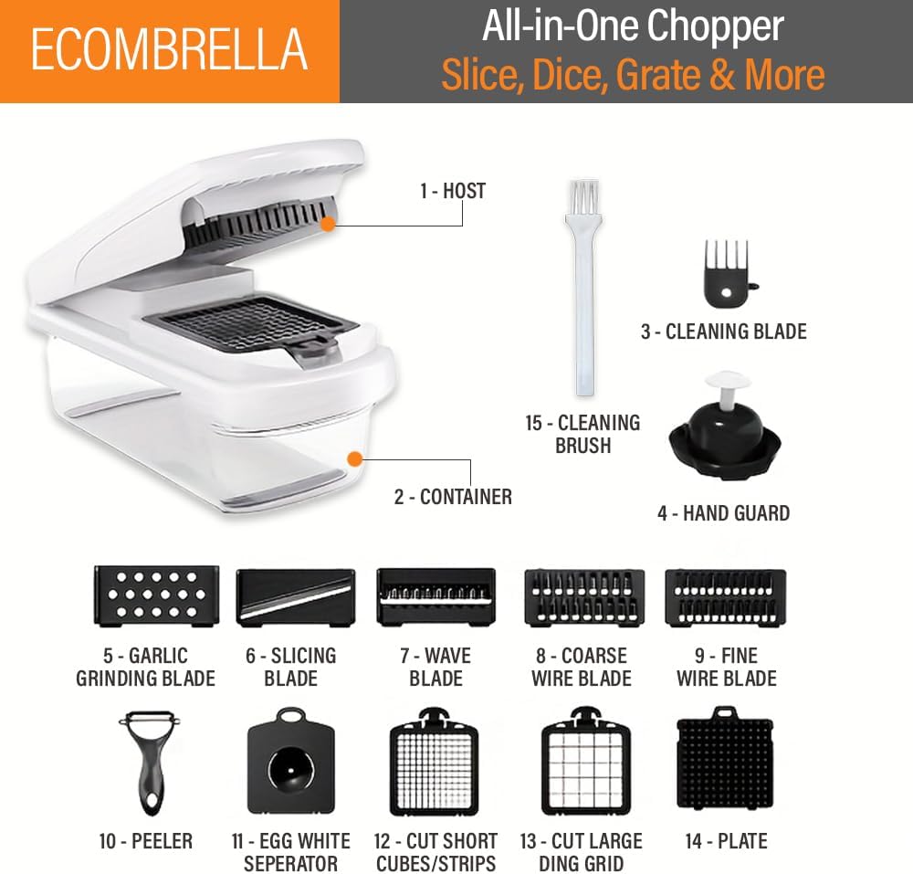 Vegetable Chopper Set of 15