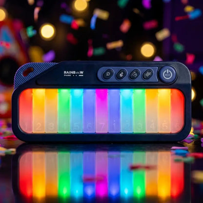 Kids Mini Piano Toy W/Rainbow Lights, Toddler Pocket Travel Piano Keyboard for 1-3, Portable Musical Instrument Toys, Music Interactive, 13Keys |5 Sound Effects, 3 Light Modes, 12Lullabies, 7 Teaching Songs, Birthday Gift 2 4 5 6 Year Old Boy Girl summerv