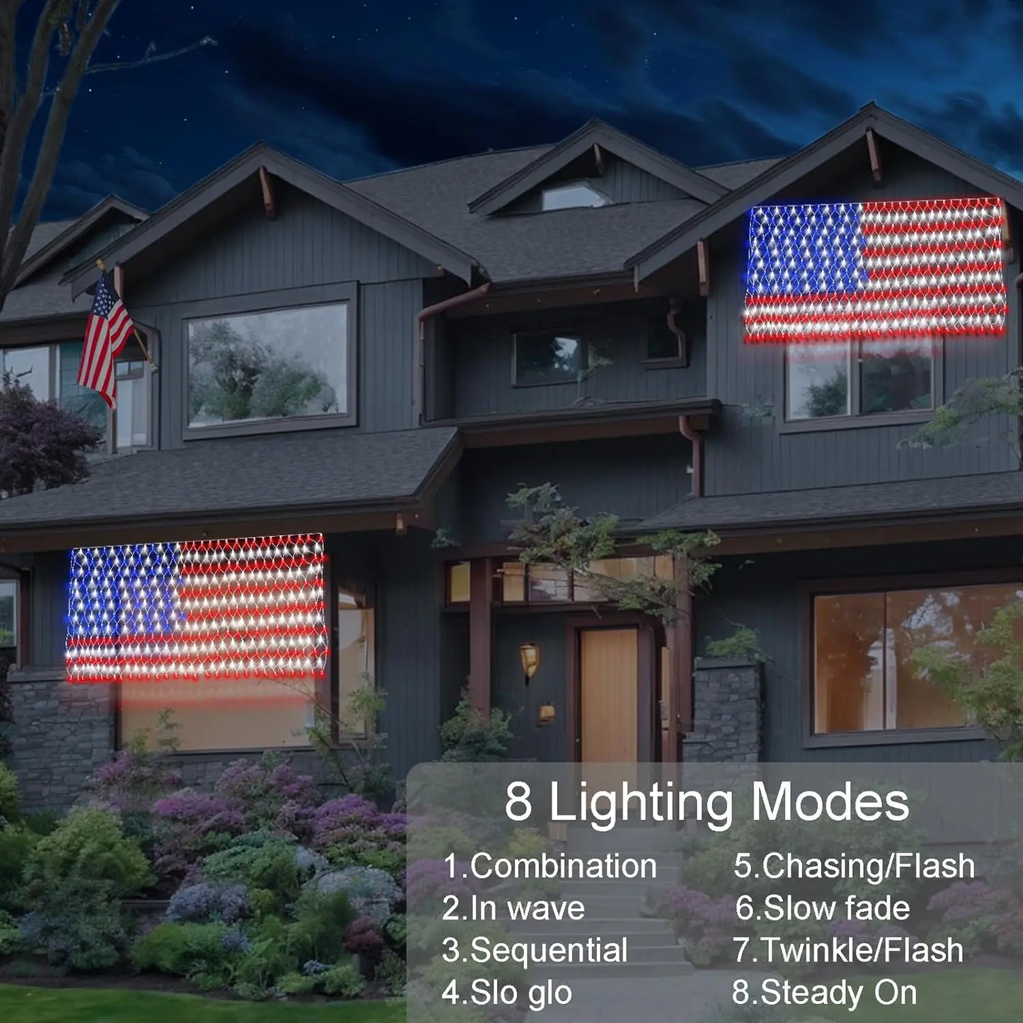 American Flag Net Lights