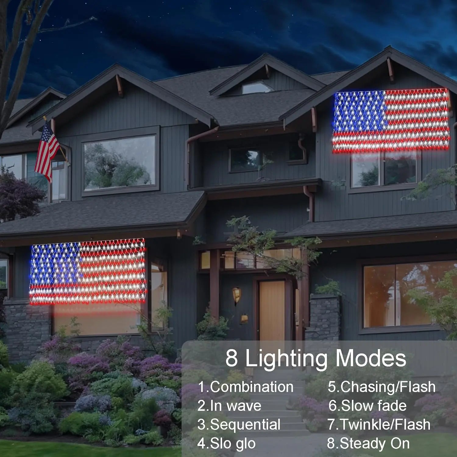 American Flag Net Lights