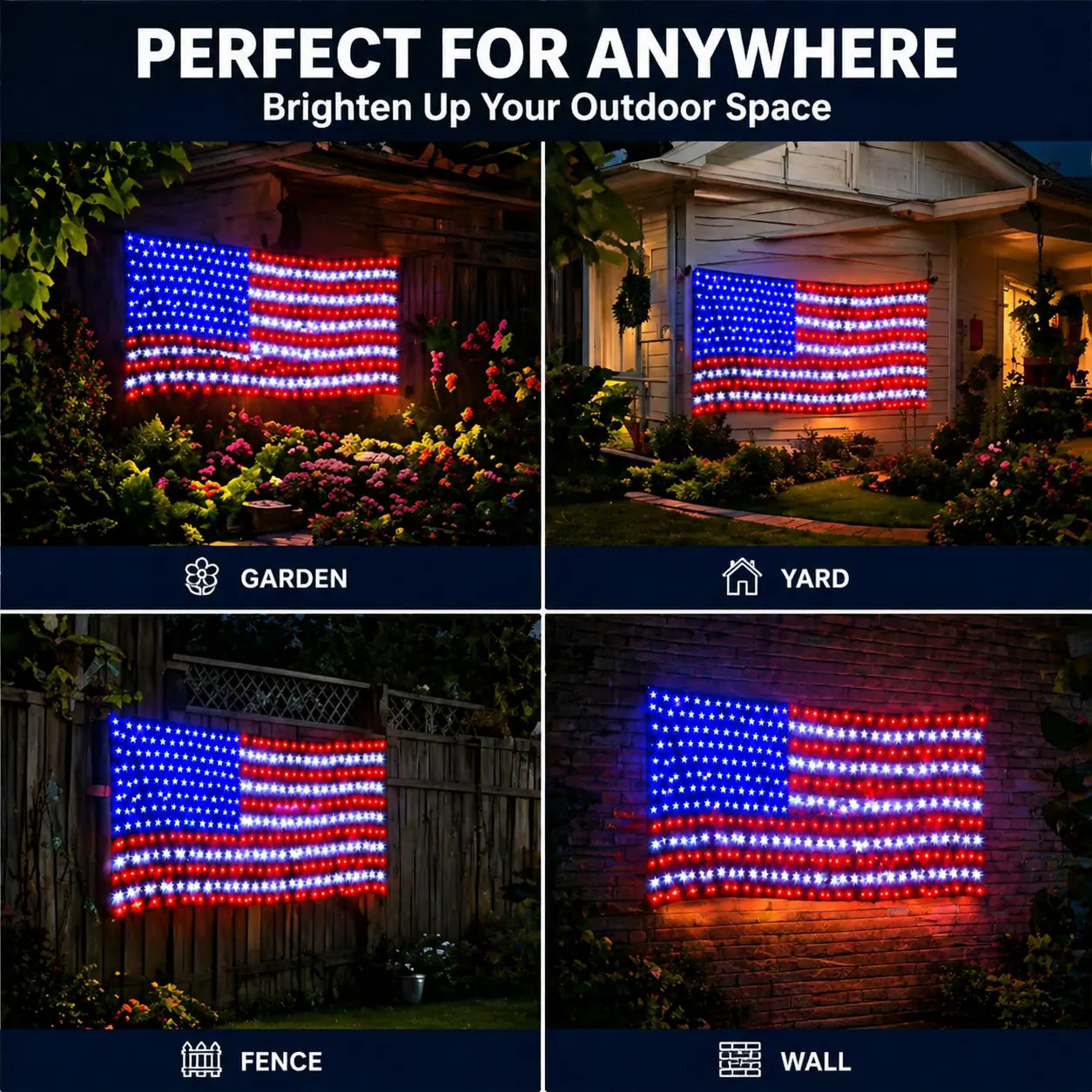 American Flag Net Lights