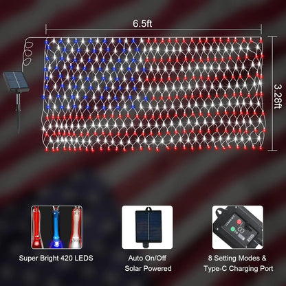 American Flag Net Lights