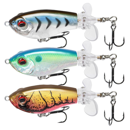 Bait Sure - Easy Catch Fishing Lure Set - Bluegill set of three topwater lures with BKK treble hooks