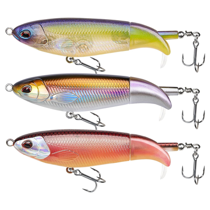 Bait Sure - Easy Catch Fishing Lure Set - Gold Minnow set of three topwater lures with BKK treble hooks