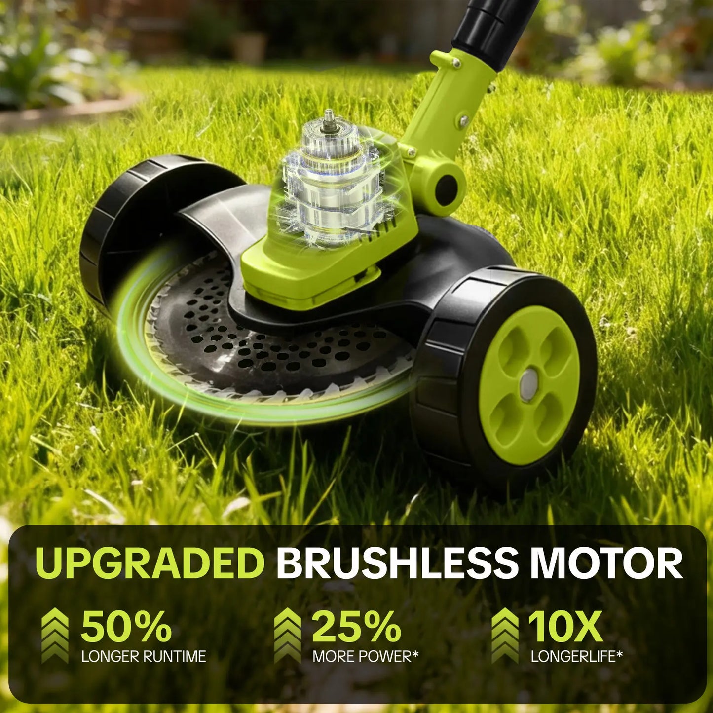 【DealsForYouDays】SEESE Cordless Lawn Mower, Garden Tool (Mower, Trimmer, Edger) with 2×21V Batteries, Lightweight for Small to Medium Backyards Grass Cutting Tool Grasscutters