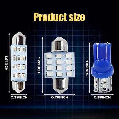 Rideluminate T10 wedge and festoon LED bulb types included in the kit