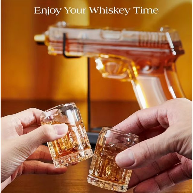 Pistol Decanter with 2 Shot Glasses product photo