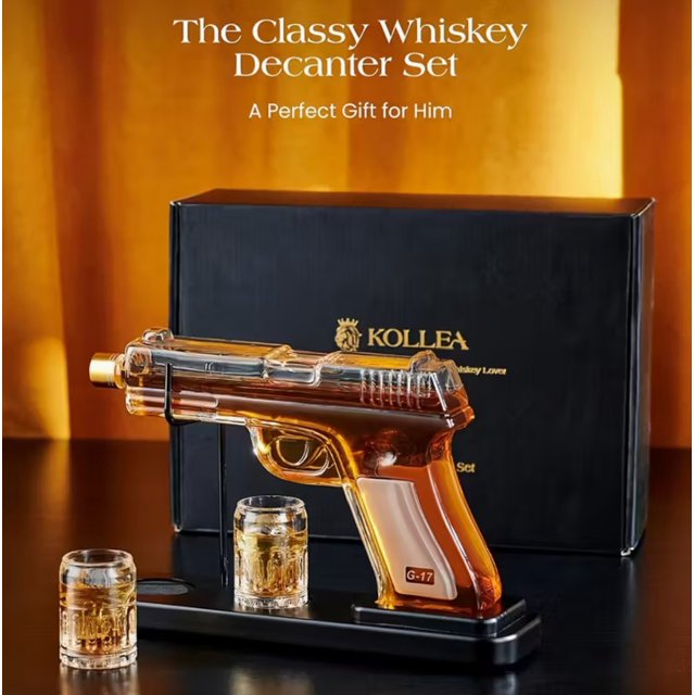 Pistol Decanter with 2 Shot Glasses product photo