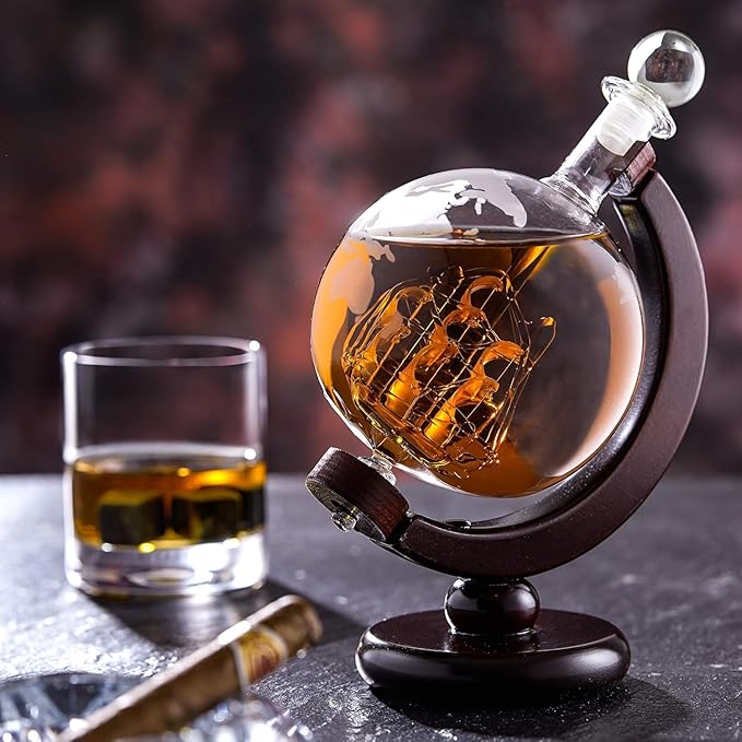 3pcs Set 30oz Whiskey Decanter with 2 Whiskey Glass 850ml Crystal Glass Bourbon Vodka Wine Bottle Carafe