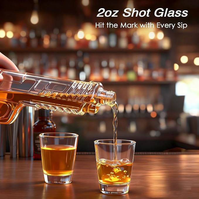 Gun Decanter with 2 Shot Glasses product photo