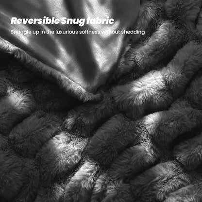 Faux Rabbit Fur Throw Blanket