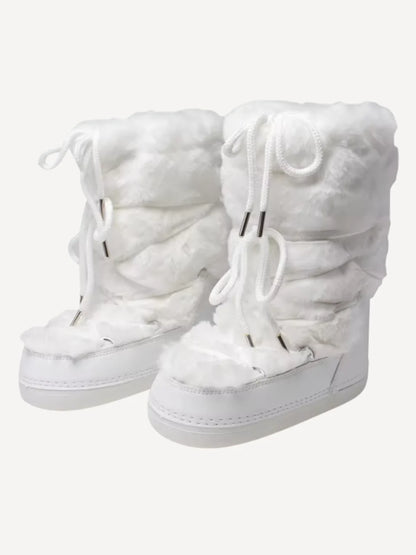 Faux Fur Mid-Calf Platform Boots