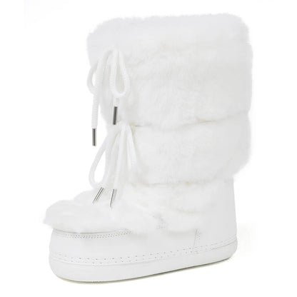 Faux Fur Mid-Calf Platform Boots