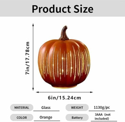Starry Night Glass Pumpkins - Illuminated Set of 2