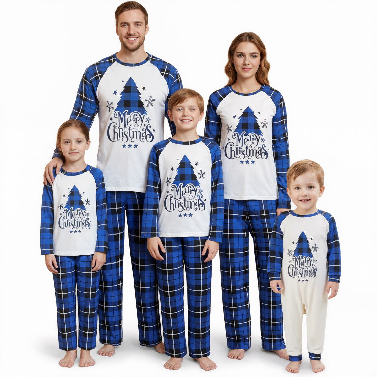 Holiday Matching Cotton Blend Sleepwear Set With Winter Seasonal Prints